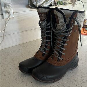 The North Face Brown and Black Winter Boots